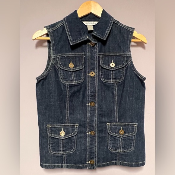 CHRISTOPHER & Banks DENIM Vest JEAN Women S Small - Picture 1 of 6